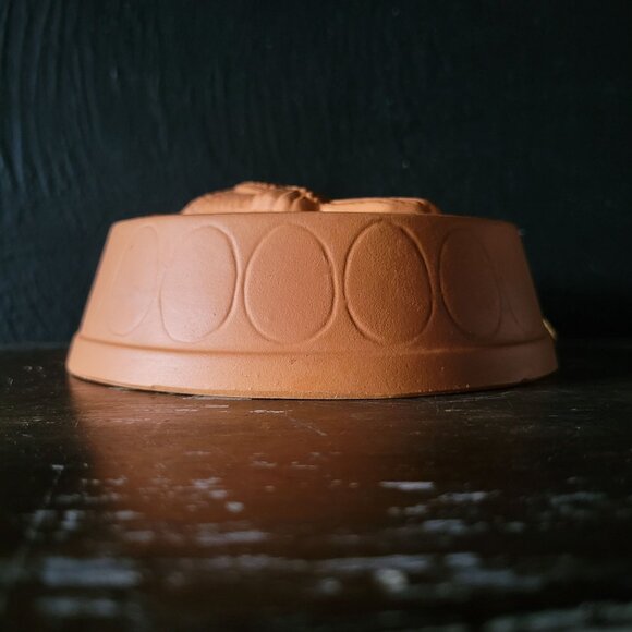 Vintage Terracotta Redware Clay Mold Rooster Wall Decor Hanging Round, Cottageco - Picture 3 of 7